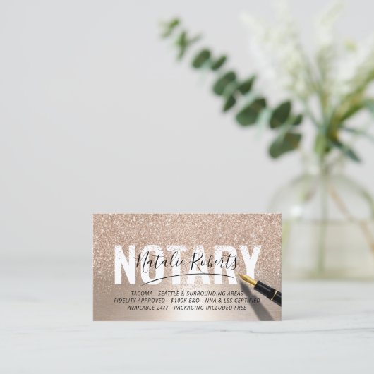 Mobiele Noteerbare Public Modern Gold Glitter Hand Visitekaartje (Staand voorkant)