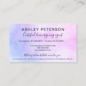 Mobiele noteerbare publieke scriptroze parelhologr visitekaartje (Achterkant)