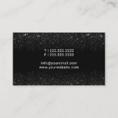 Mobiele Noteerbare publieke zwarte glitter-handtek Visitekaartje (Achterkant)