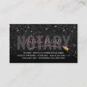 Mobiele Noteerbare publieke zwarte glitter-handtek Visitekaartje (Voorkant)