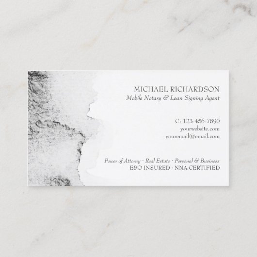 Mobiele noteergrijze Waterverf kalligrafie Visitekaartje (Achterkant)
