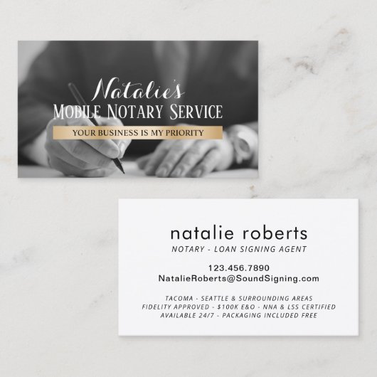 Mobiele Noteermachine en Apostille Gold Label Sign (Voorkant / Achterkant)