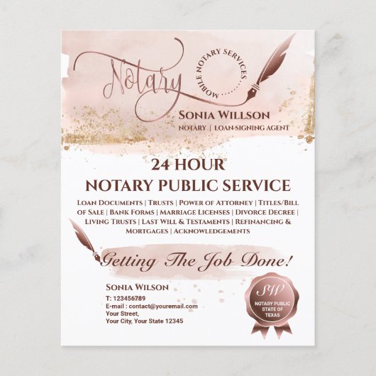 Mobiele Noteermachine en Lijntekenaar Blush Pink F Flyer (Voorkant)