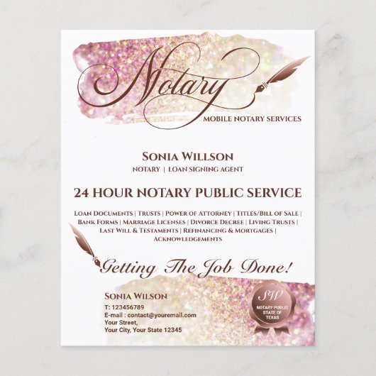 Mobiele Noteermachine en Lijntekenaar Blush Pink F Flyer (Voorkant)