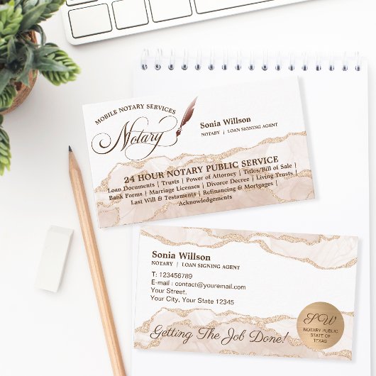 Mobiele Noteermachine & Lijntekenaar Blush Pink Visitekaartje