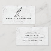 Mobiele noteerquill-marmer visitekaartje (Voorkant / Achterkant)