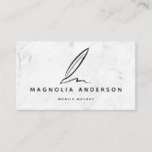 Mobiele noteerquill-marmer visitekaartje (Voorkant)