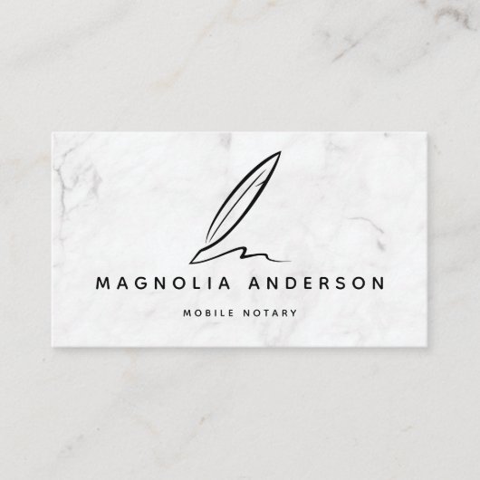 Mobiele noteerquill-marmer visitekaartje (Voorkant)
