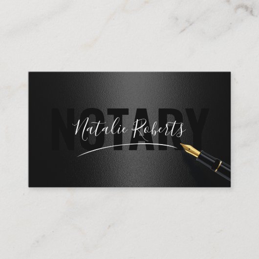 Mobiele Noteerservice Handtekening zwart/Roos Gold Visitekaartje (Voorkant)