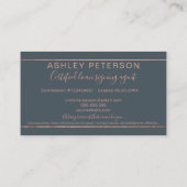 Mobiele Noteertypografie roos gouden streep grijs Visitekaartje (Achterkant)