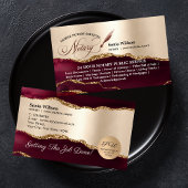 Mobiele openbare notaris lening ondertekening visitekaartje