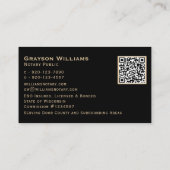 Mobiele Quill QR Code Gold Black Visitekaartje (Achterkant)