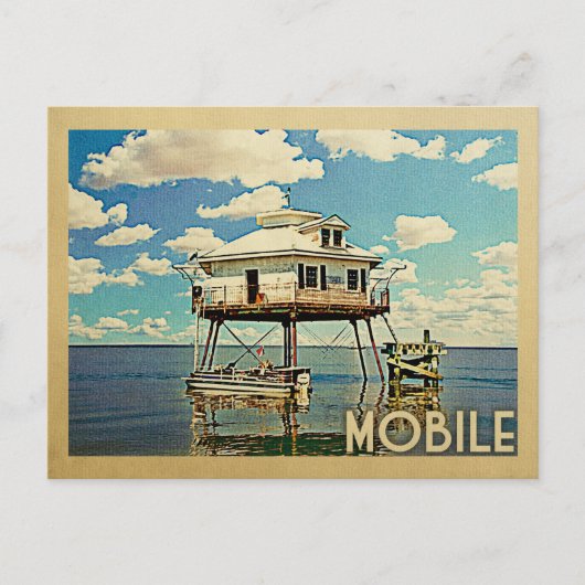 Mobiele reis met Alabama Vintage Briefkaart (Voorkant)