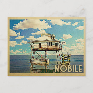 Mobiele reis met Alabama Vintage Briefkaart
