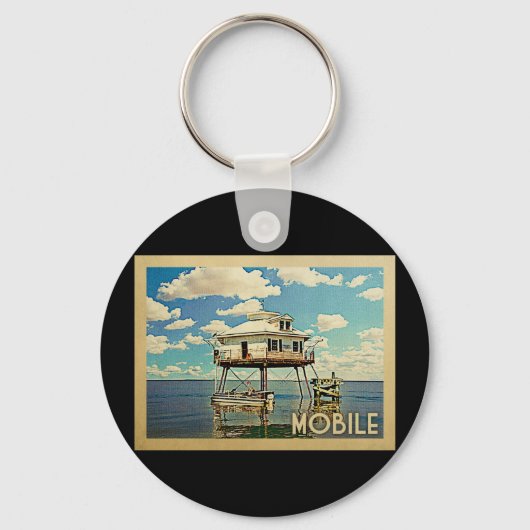 Mobiele reis met Alabama Vintage Sleutelhanger (Voorkant)