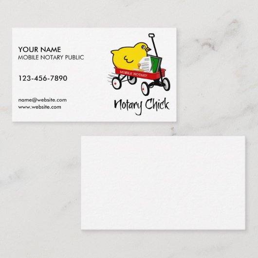 Mobiele ringloopwagen met notaris Gepersonaliseerd Visitekaartje (Voorkant / Achterkant)