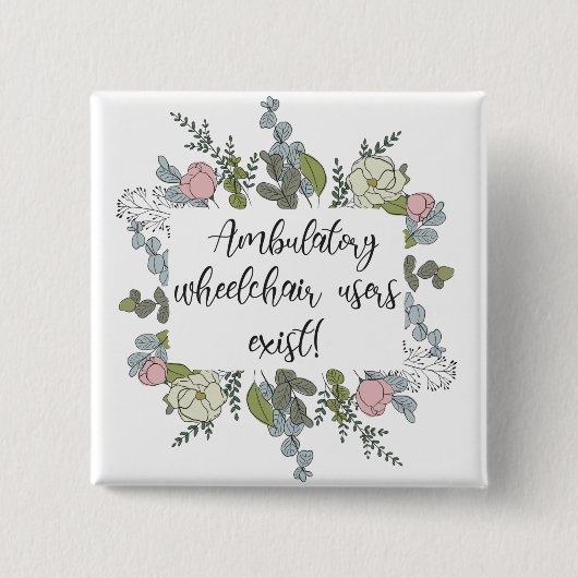 Mobiele rolstoelgebruikers bestaan vierkante button 5,1 cm (Voorkant)