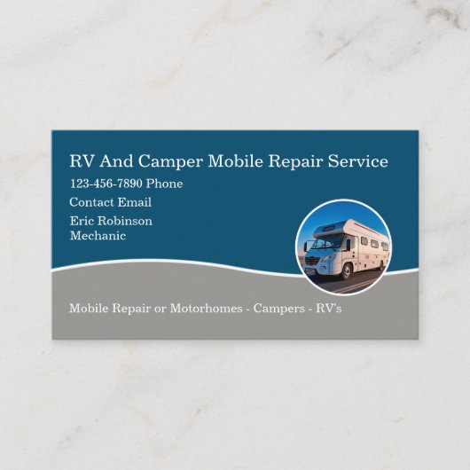 Mobiele RV Camper Repair Service Visitekaartjes Ni (Voorkant)