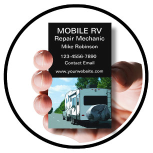 Mobiele RV-motorhome reparatie monteur Visitekaartje