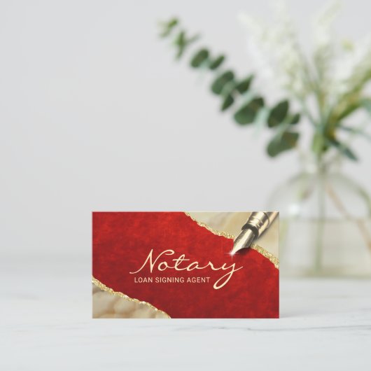 Mobiele signaalagent rood en Gold Agate Visitekaartje (Staand voorkant)