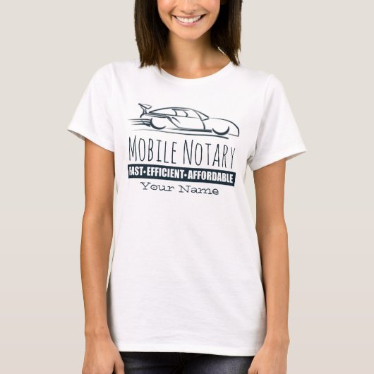 Mobiele snelle openbare auto-Gepersonaliseerd naam T-shirt (Voorkant)