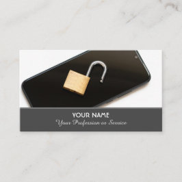 Mobiele specialist en beveiligingsspecialist visitekaartje