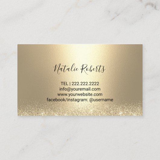 Mobiele spray Tan Lichtblauw Goud Airbrush Tannen Visitekaartje (Achterkant)