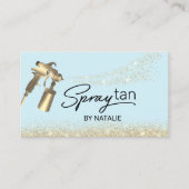 Mobiele spray Tan Lichtblauw Goud Airbrush Tannen Visitekaartje (Voorkant)