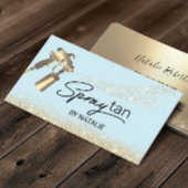 Mobiele spray Tan Lichtblauw Goud Airbrush Tannen Visitekaartje