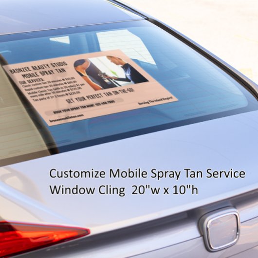 Mobiele Spray Tan Service Zakelijke Aanpassing Raamsticker