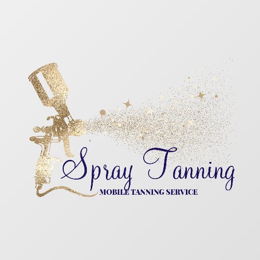 Mobiele Spray Tanning Marine Goud Sparkling Raamsticker (Vel)