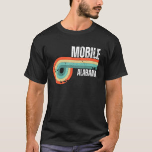 Mobiele stad Alabama staat vintage retro souvenir T-shirt