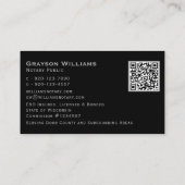 Mobiele standaard QR-code Silver Black Visitekaartje (Achterkant)