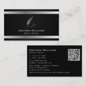 Mobiele standaard QR-code Silver Black Visitekaartje (Voorkant / Achterkant)