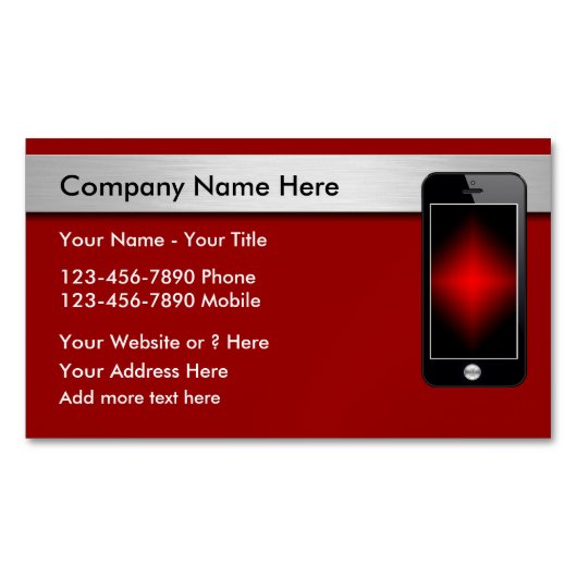 Mobiele technologie magnetisch visitekaartje (Voorkant)