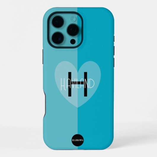Mobiele Telefoon Case met Hart en MonogramHAMbWG iPhone Hoesje (Achterkant)
