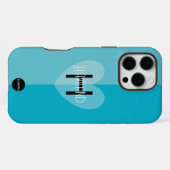 Mobiele Telefoon Case met Hart en MonogramHAMbWG iPhone Hoesje (Achterkant horizontaal)