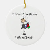 Mobiele telefoon- en creditcards keramisch ornament (Voorkant)