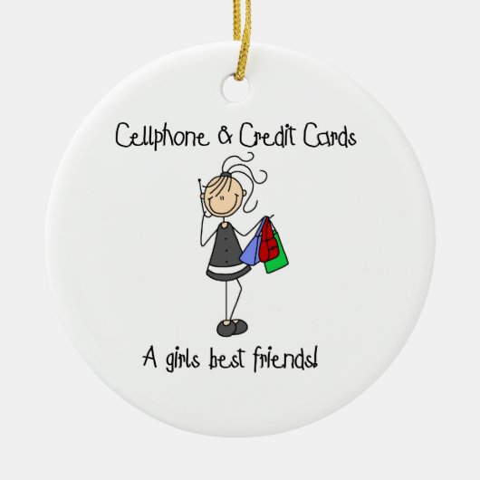 Mobiele telefoon- en creditcards keramisch ornament (Voorkant)