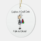 Mobiele telefoon- en creditcards keramisch ornament (Links)