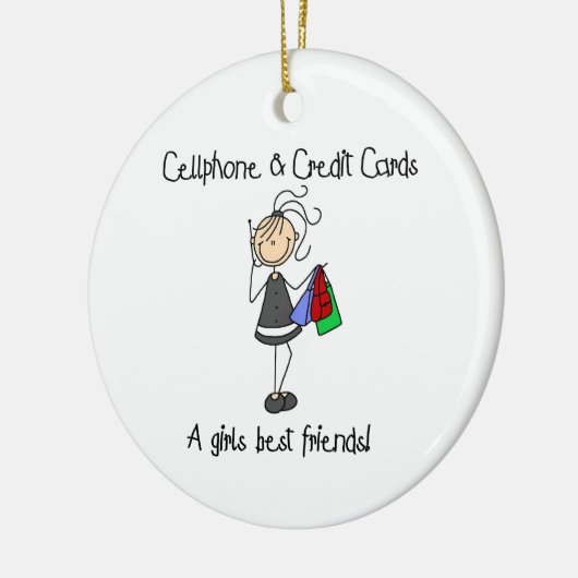 Mobiele telefoon- en creditcards keramisch ornament (Links)