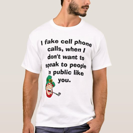 mobiele telefoon grappige tekst t-shirt (Voorkant)