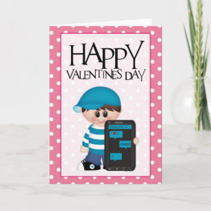 Mobiele Telefoon Liefde Kleine Jongen Valentijns G Feestdagen Kaart