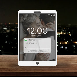 Mobiele Telefoon Lock Scherm Foto bruiloft RSVP Kaartje