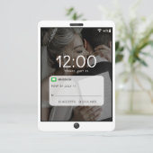 Mobiele Telefoon Lock Scherm Foto bruiloft RSVP Kaartje (Staand voorkant)