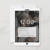 Mobiele Telefoon Lock Scherm Foto bruiloft RSVP Kaartje (Voorkant)