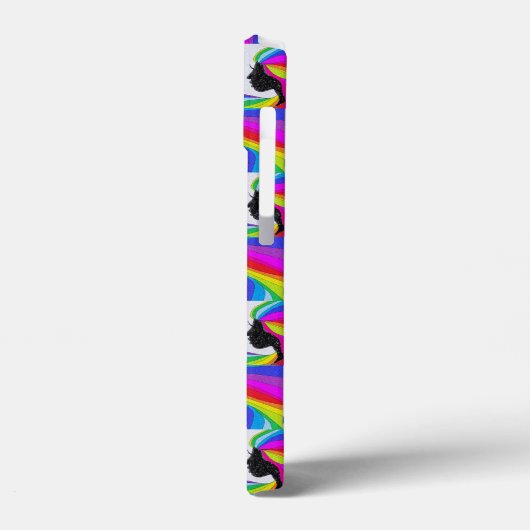 Mobiele telefoon met een vrouw met regenbooghaar Case-Mate iPhone case (Achterkant / Links)
