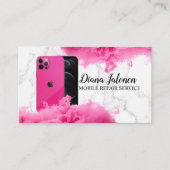 Mobiele telefoon Mobiele Reparatie Service Zwart M Visitekaartje (Voorkant)