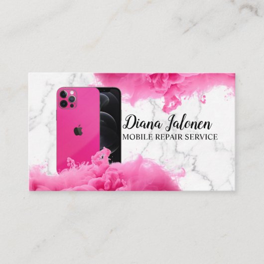 Mobiele telefoon Mobiele Reparatie Service Zwart M Visitekaartje (Voorkant)