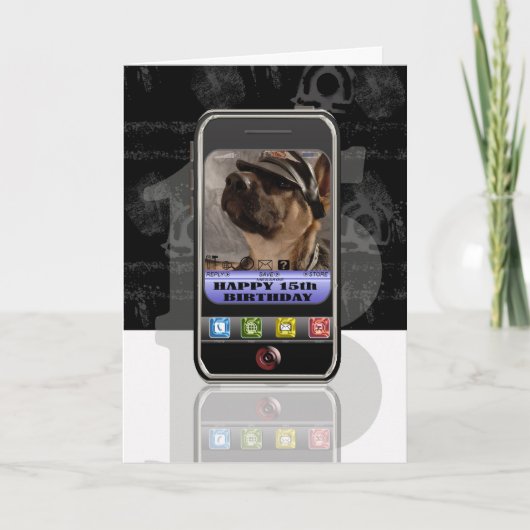 mobiele telefoon, mobiele telefoon sms'je Happy Bi Kaart (Voorkant)